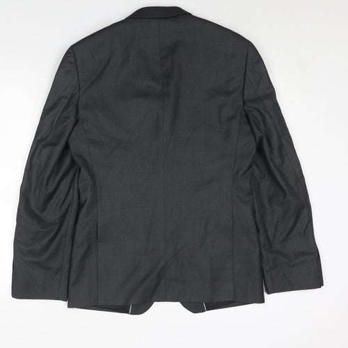 Burton Mens Grey Polyester Jacket Suit Jacket Size 36 Regular