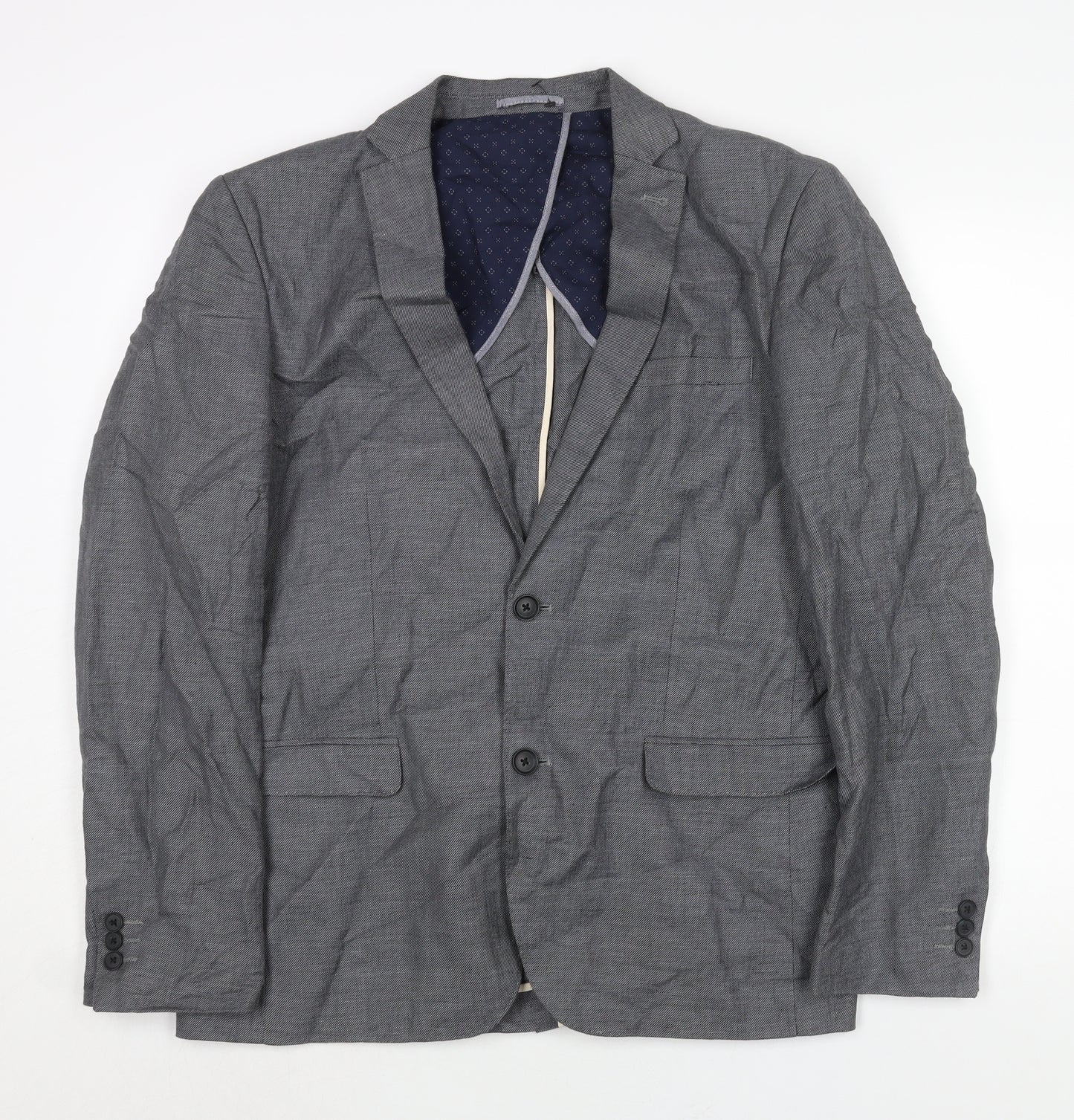 NEXT Mens Grey Cotton Jacket Blazer Size 42 Regular