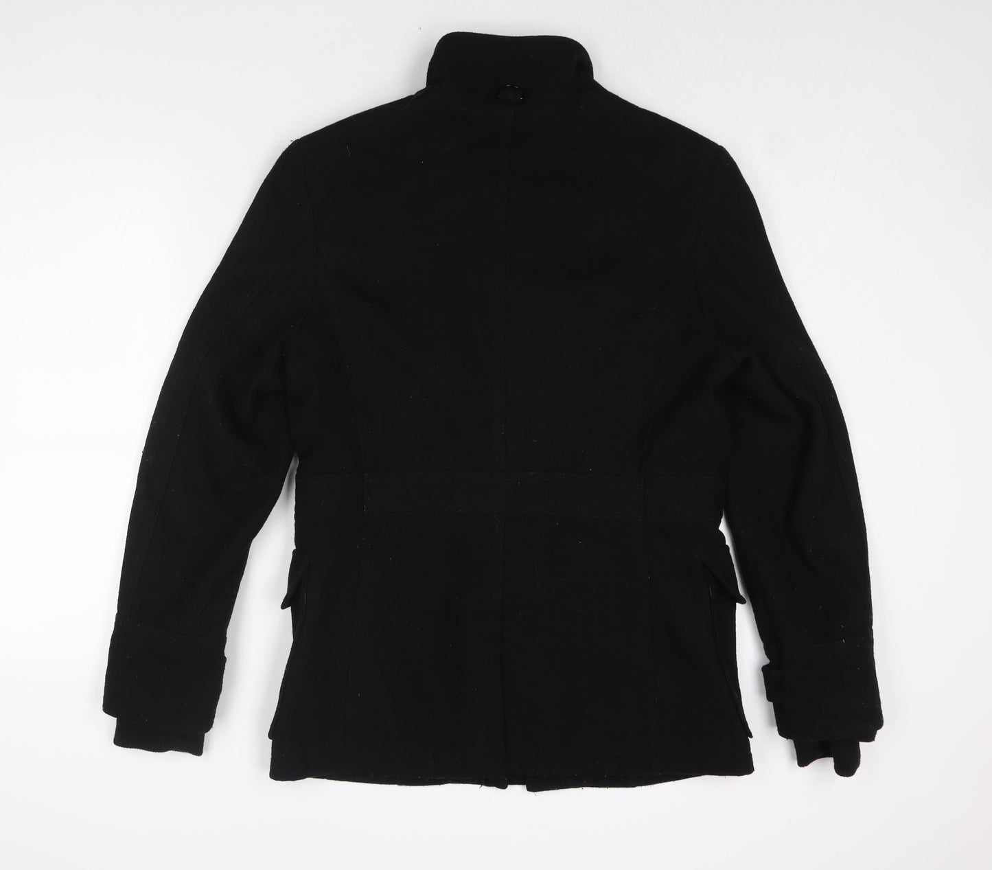 Breakout Mens Black Pea Coat Coat Size M Zip
