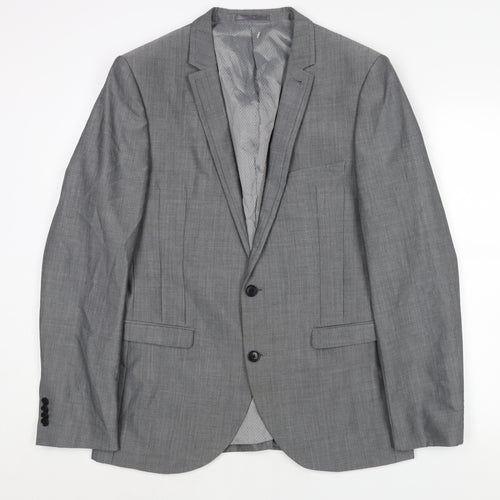 NEXT Mens Grey Wool Jacket Suit Jacket Size 40 Regular