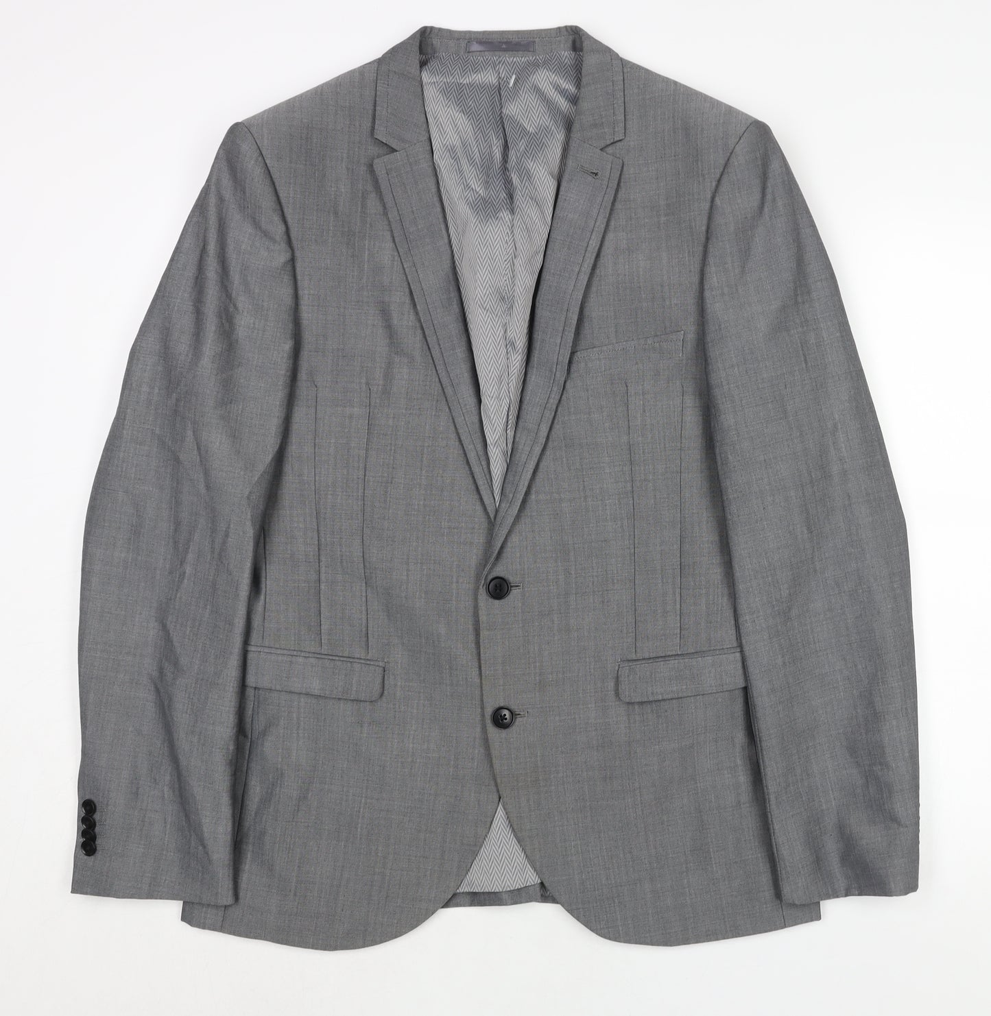 NEXT Mens Grey Wool Jacket Suit Jacket Size 40 Regular
