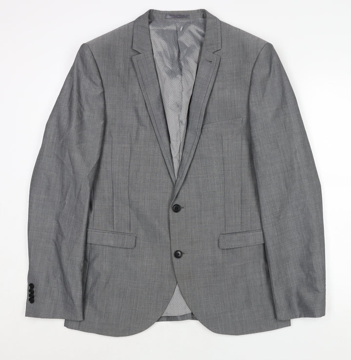 NEXT Mens Grey Wool Jacket Suit Jacket Size 40 Regular