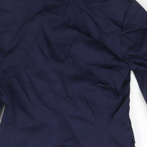 Hilton Weiner Womens Blue Cotton Jacket Suit Jacket Size 2