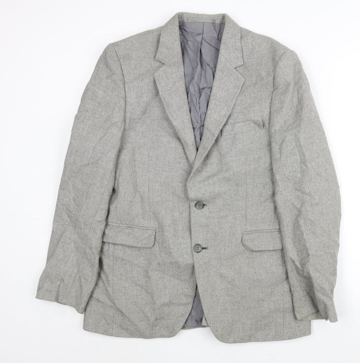 Falconry Mens Grey Wool Jacket Suit Jacket Size 38 Regular