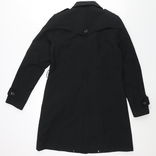 Marks and Spencer Womens Black Trench Coat Coat Size 12 Button