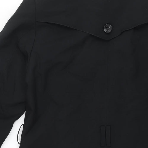 Marks and Spencer Womens Black Trench Coat Coat Size 12 Button
