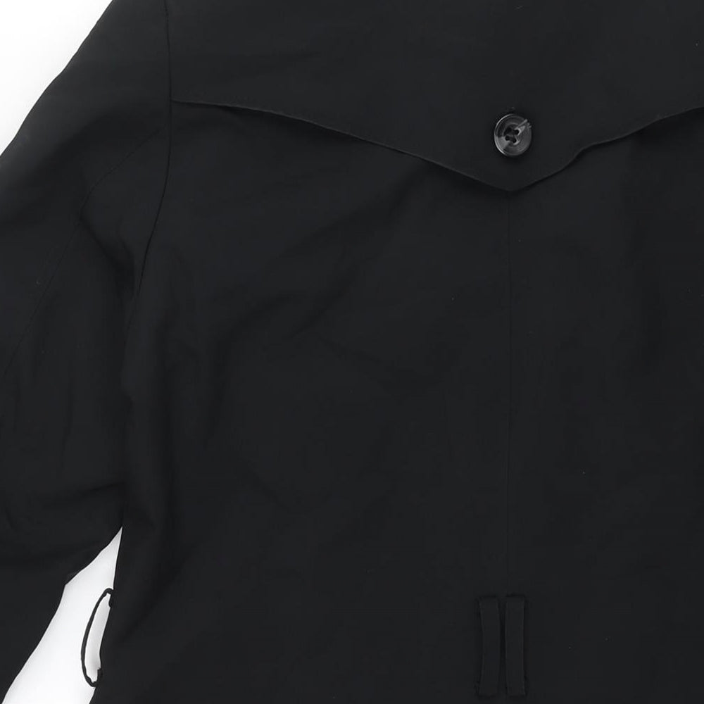 Marks and Spencer Womens Black Trench Coat Coat Size 12 Button