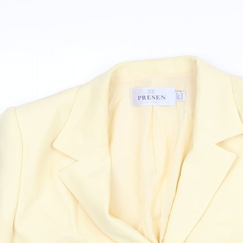 Presen De Luxe Womens Yellow Jacket Size 14 Button - Vented Cuffs