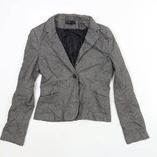 H&M Womens Grey Wool Jacket Suit Jacket Size 8