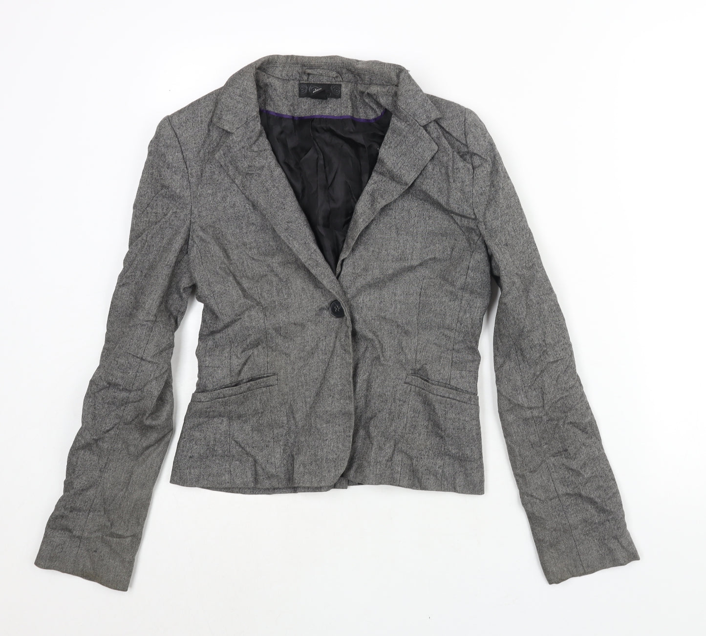 H&M Womens Grey Wool Jacket Suit Jacket Size 8