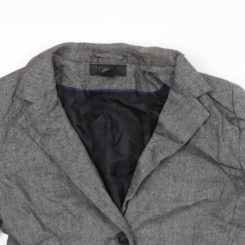 H&M Womens Grey Wool Jacket Suit Jacket Size 8