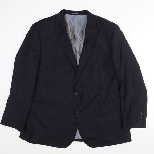 Samuel Windsor Mens Blue Striped Wool Jacket Suit Jacket Size 46 Regular