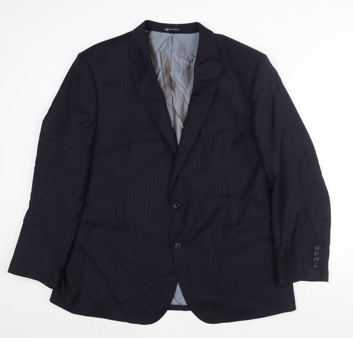 Samuel Windsor Mens Blue Striped Wool Jacket Suit Jacket Size 46 Regular
