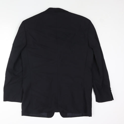 Benvenuto Mens Black Wool Jacket Suit Jacket Size 42 Regular