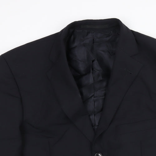 Benvenuto Mens Black Wool Jacket Suit Jacket Size 42 Regular
