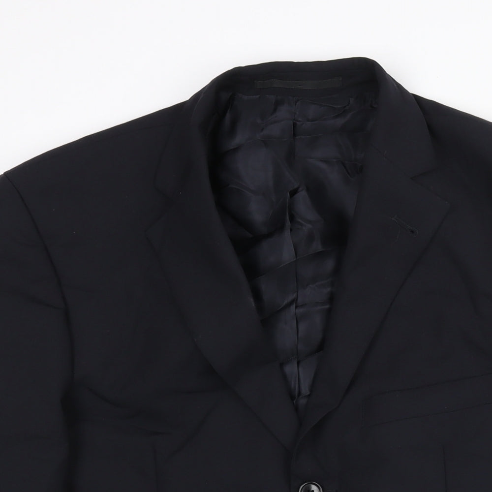 Benvenuto Mens Black Wool Jacket Suit Jacket Size 42 Regular