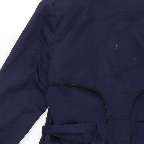 H&M Womens Blue Trench Coat Coat Size 10 Button - Belted