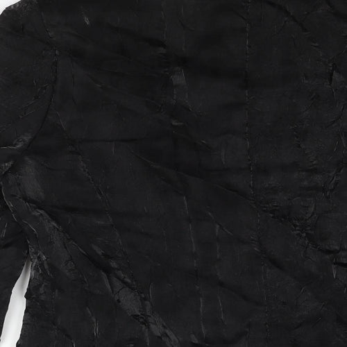 Ambiente Womens Black Jacket Size 12 Button - Crinkle Look
