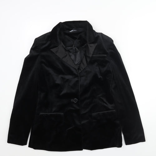 Very Womens Black Polyester Jacket Suit Jacket Size 10