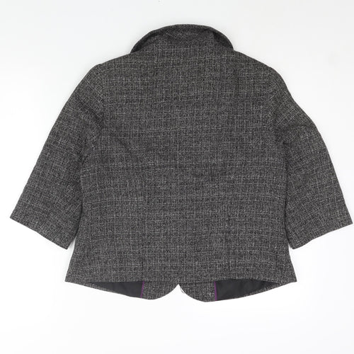 Editions Womens Black Pea Coat Coat Size 12 Button