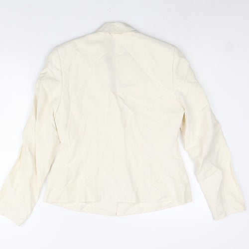Monsoon Womens Ivory Jacket Blazer Size 12 Button - Floral Beading Emboirdery Detail