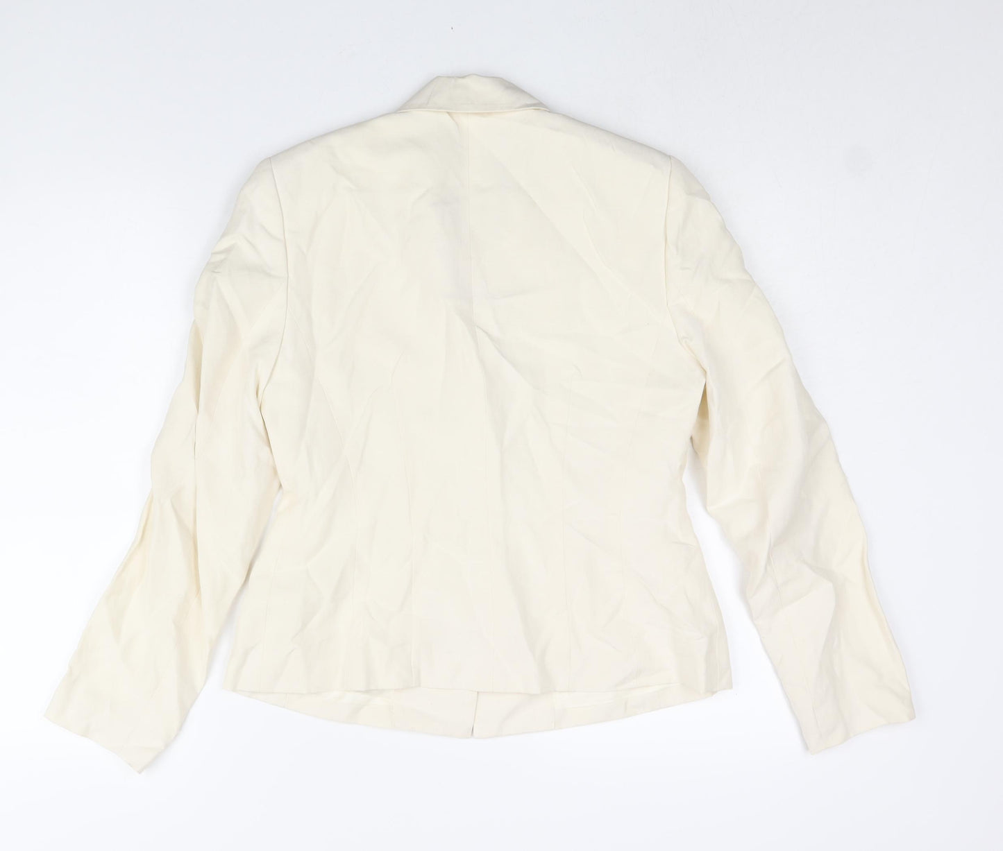 Monsoon Womens Ivory Jacket Blazer Size 12 Button - Floral Beading Emboirdery Detail
