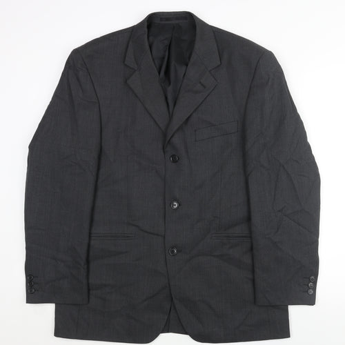 Burton Mens Grey Polyester Jacket Suit Jacket Size 40 Regular