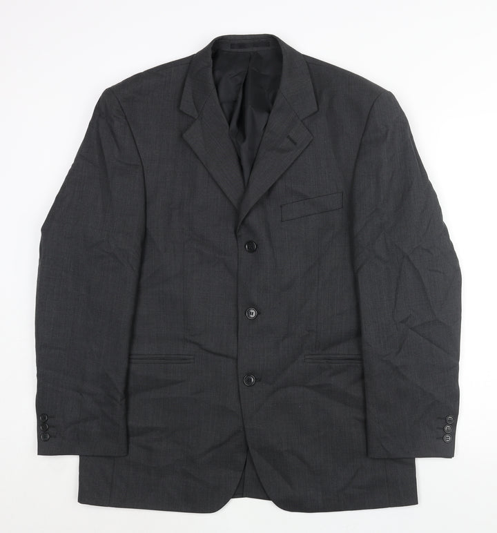 Burton Mens Grey Polyester Jacket Suit Jacket Size 40 Regular