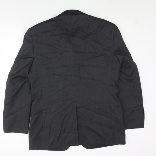 Burton Mens Grey Polyester Jacket Suit Jacket Size 40 Regular