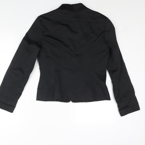 Oui Womens Black Cotton Jacket Suit Jacket Size 12