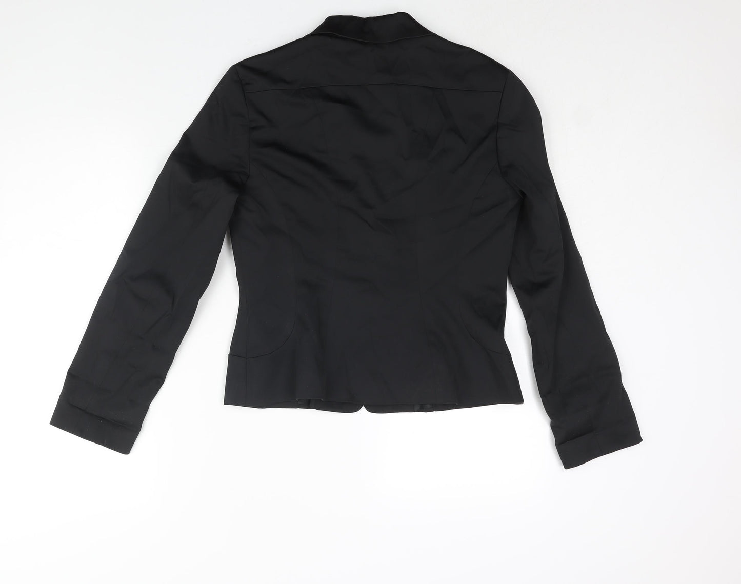 Oui Womens Black Cotton Jacket Suit Jacket Size 12