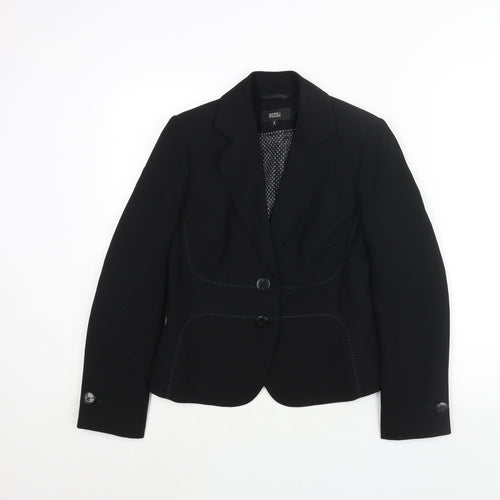 Marks and Spencer Womens Black Polyester Jacket Suit Jacket Size 8 - Stitch Detail