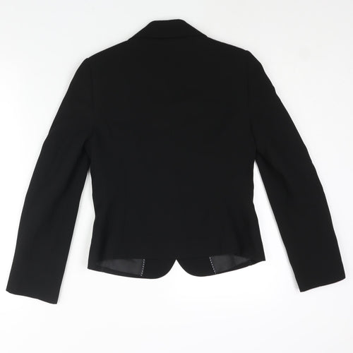 Marks and Spencer Womens Black Polyester Jacket Suit Jacket Size 8 - Stitch Detail