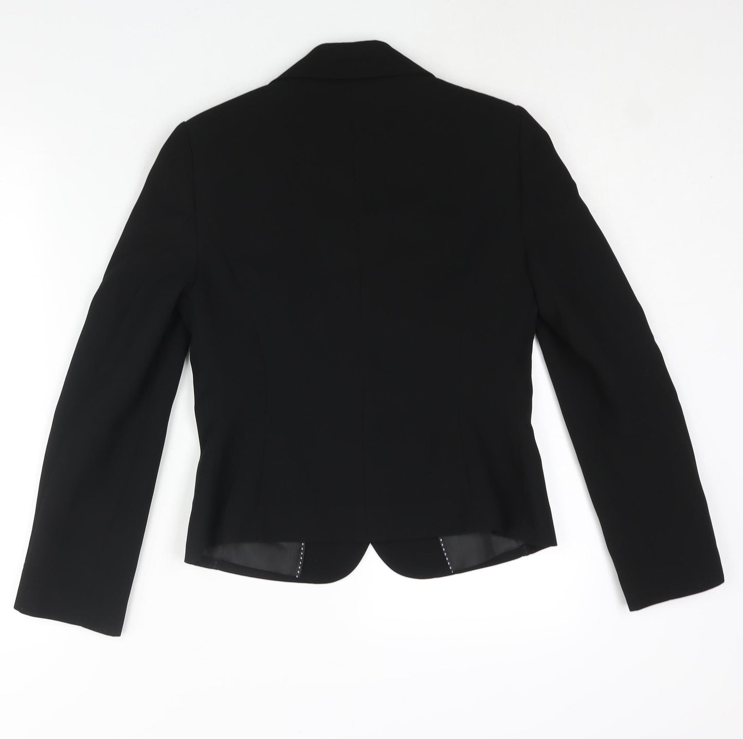 Marks and Spencer Womens Black Polyester Jacket Suit Jacket Size 8 - Stitch Detail