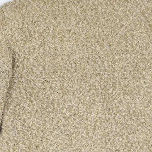 EWM Womens Beige Jacket Size 12 Button - Textured