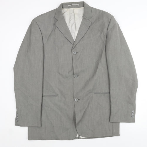 Wilson Mens Grey Polyester Jacket Suit Jacket Size 38 Regular