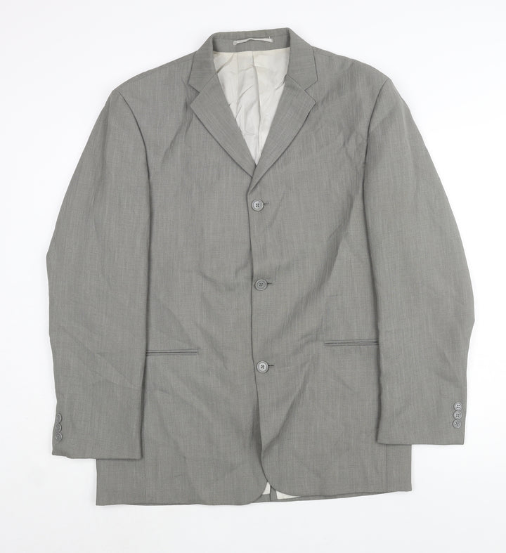Wilson Mens Grey Polyester Jacket Suit Jacket Size 38 Regular
