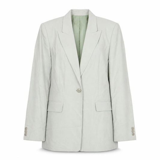Front view of Marks & Spencer women’s green polyester jacket suit jacket, size UK 14