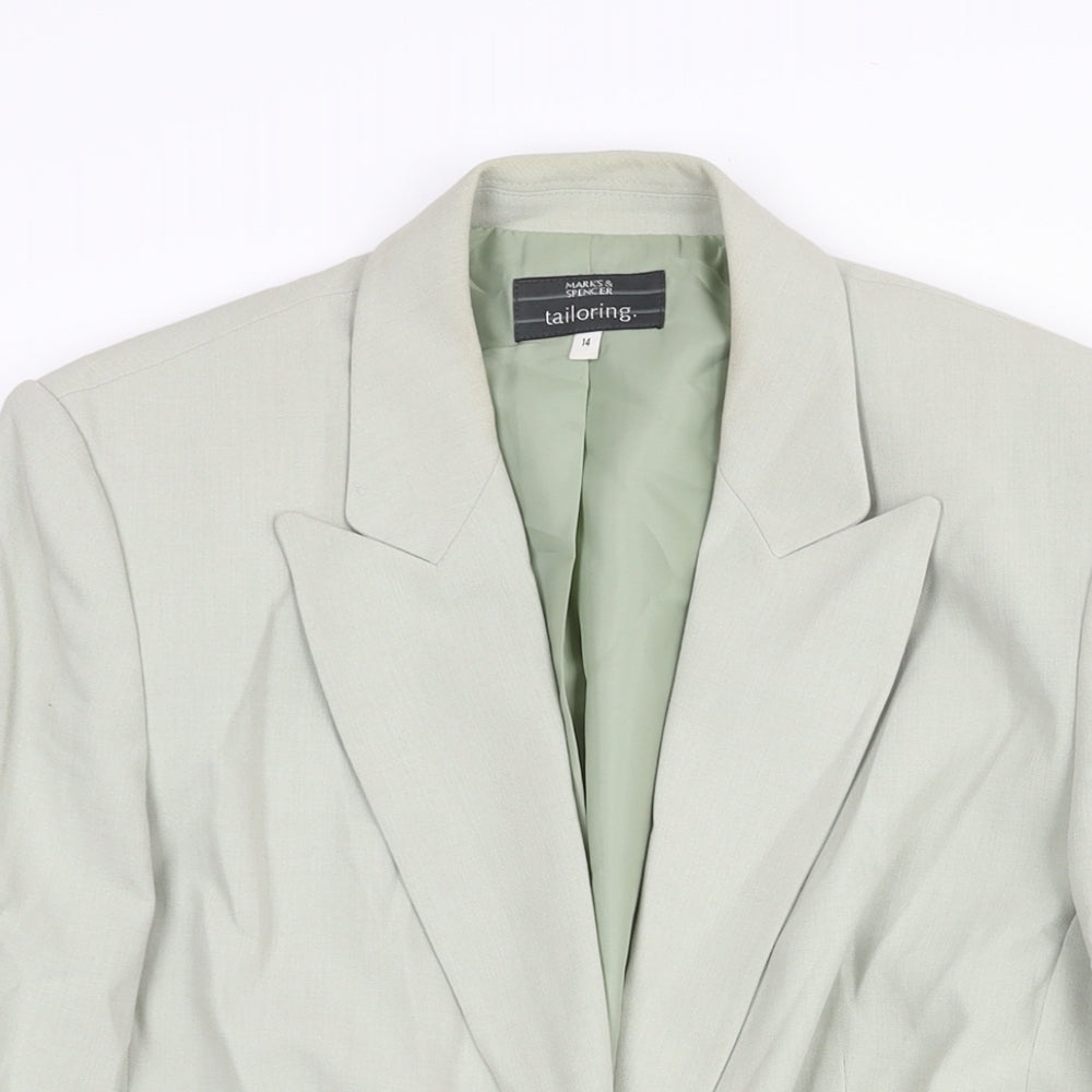 Marks and Spencer Womens Green Polyester Jacket Suit Jacket Size 14