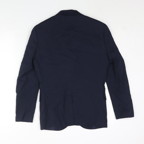 Ventura Mens Blue Polyester Jacket Suit Jacket Size 34 Regular