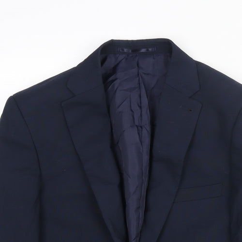 Ventura Mens Blue Polyester Jacket Suit Jacket Size 34 Regular