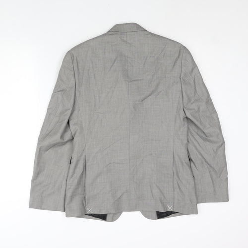 Burton Mens Grey Polyester Jacket Suit Jacket Size 36 Regular