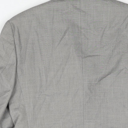Burton Mens Grey Polyester Jacket Suit Jacket Size 36 Regular