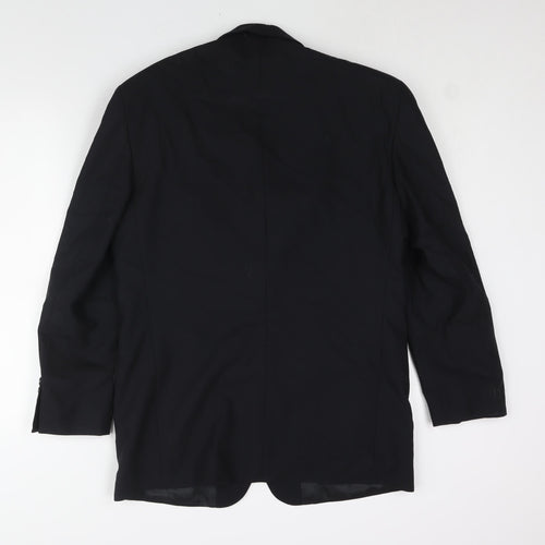 C&A Mens Black Wool Jacket Suit Jacket Size 40 Regular