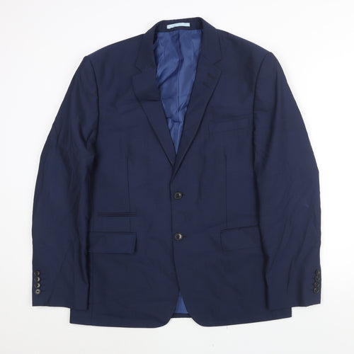 Marks and Spencer Mens Blue Wool Jacket Suit Jacket Size 42 Regular