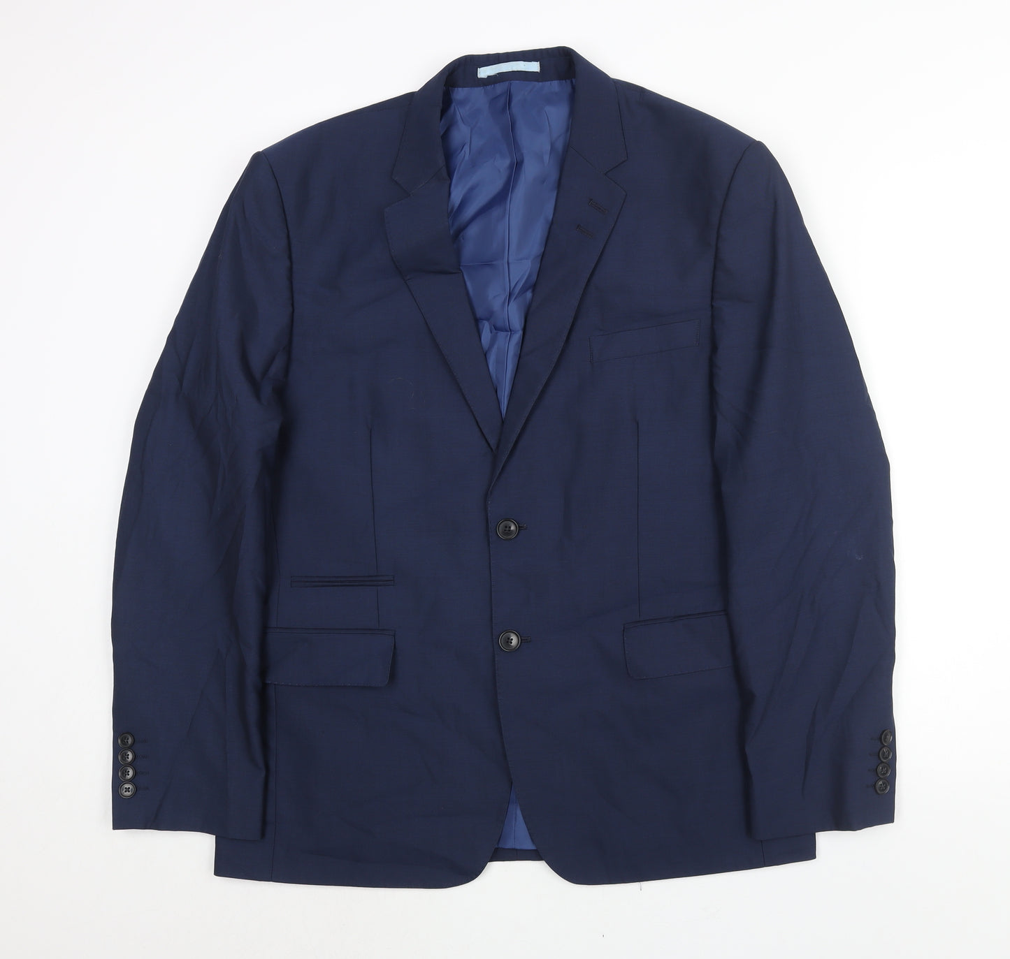 Marks and Spencer Mens Blue Wool Jacket Suit Jacket Size 42 Regular