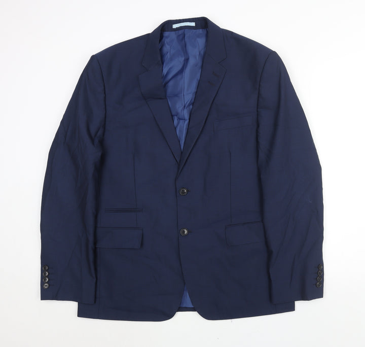 Marks and Spencer Mens Blue Wool Jacket Suit Jacket Size 42 Regular