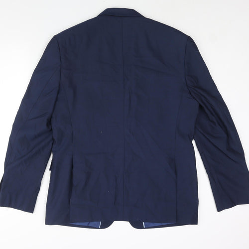 Marks and Spencer Mens Blue Wool Jacket Suit Jacket Size 42 Regular