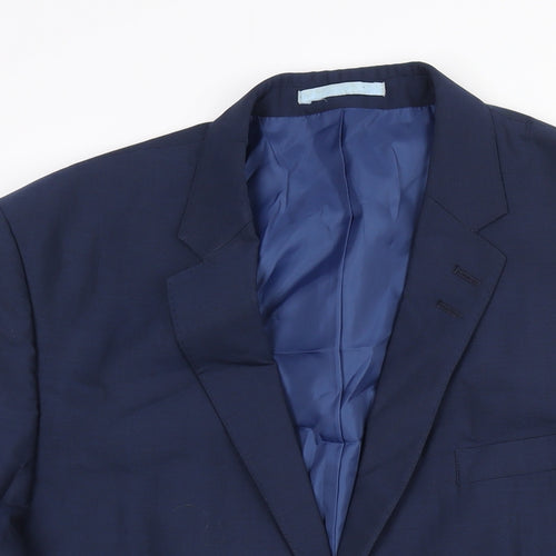 Marks and Spencer Mens Blue Wool Jacket Suit Jacket Size 42 Regular