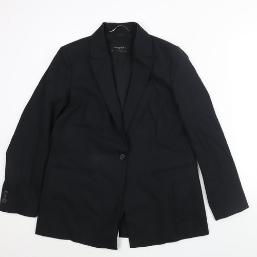Autograph Womens Black Polyester Jacket Suit Jacket Size 14